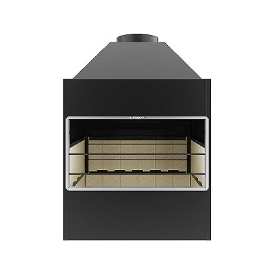 Churrasqueira Metálica de Parede — Aera 67 — Preta com Inox