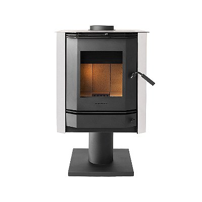 Calefator a Lenha — Oslo — Preto com Inox — Dupla Combustão