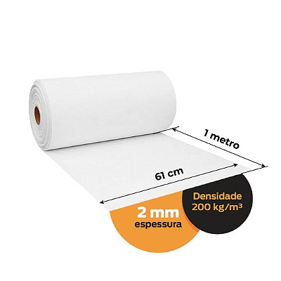 Papel Fibra Cerâmica — Isolamento Térmico — 100 X 61 cm — 2 mm