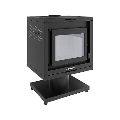 Calefator a Lenha / Thessa 35 / Preto / Dupla Combustão