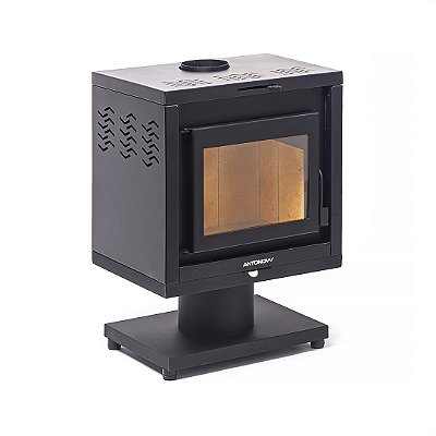 Calefator a Lenha — Thessa 35 — Preto — Dupla Combustão