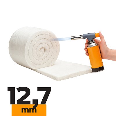 Manta de Fibra Cerâmica — Isolamento Térmico — Alta Densidade — 1 m — 12,7 mm