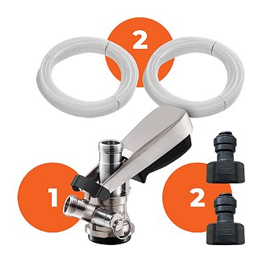 Kit de Extração Convencional — Válvula Extratora + 2 Conectores + 2 Mangueiras