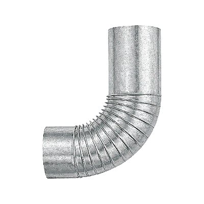Curva 90° / Sanfonada / Para Chaminé / Ø 135 mm / Galvanizada