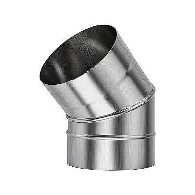 Curva 45° / Soldada / Para Chaminé / Ø 135 mm / Inox Escovado