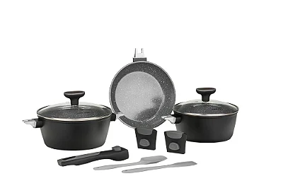 Conjunto — 5 Peças — Panelas Versat — Cook Black — Mimo Style