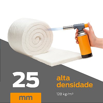 Manta Fibra-Cerâmica / Isolamento Térmico / Alta Densidade / 1 m / 25 mm
