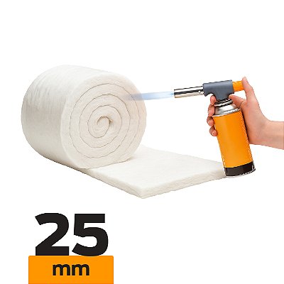 Manta de Fibra Cerâmica — Isolamento Térmico — Alta Densidade — 1 m — 25 mm