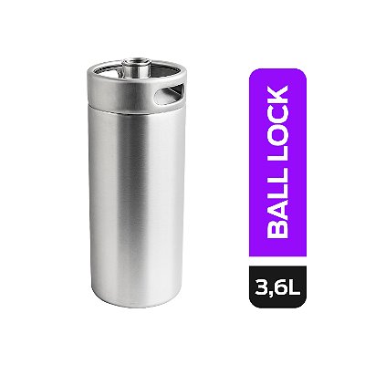 Barril 3,6 Litros — Ball Lock — Growler — Inox 304 — Passivado