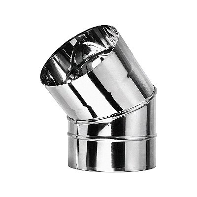 Curva 45° / Soldada / Para Chaminé / Ø 115 mm / Inox