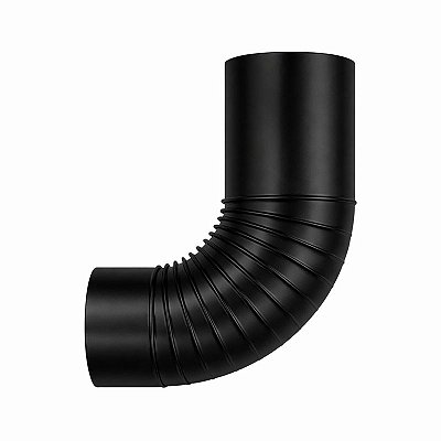 Curva 90° / Sanfonada / Para Chaminé / Saída 150 mm / Preto