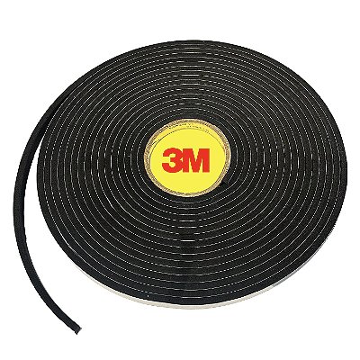 Fita Veda-Portas e Janelas — 11 x 6 mm — Espuma PVC Adesiva — 10 Metros — Cola 3M