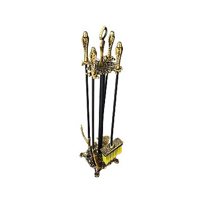 Kit de Limpeza — Para Fogão a Lenha, Calefator e Lareira — Em Bronze Martelado