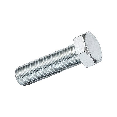 Parafuso Sextavado — M6 X 25 mm — Aço Zincado Branco — 50 Peças