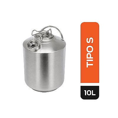 Barril Postmix — 10 Litros — Tipo S — Inox 304 — Passivado