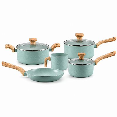 Conjunto — 5 Peças — Panela Pratic Cook — Green — Mimo Style