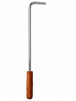 Atiçador Inox — 62cm — Churrasqueira e Fogão a Lenha — Cabo Madeira
