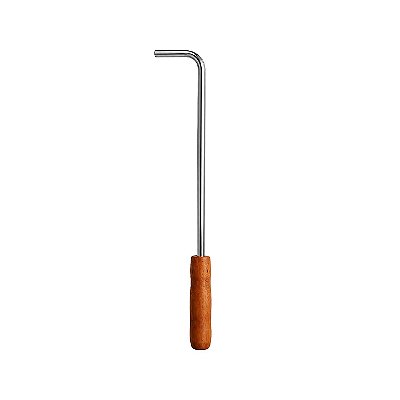 Atiçador Inox — 62cm — Churrasqueira e Fogão a Lenha — Cabo Madeira