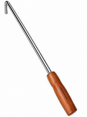 Atiçador Inox — 92cm — Churrasqueira e Fogão a Lenha — Cabo Madeira
