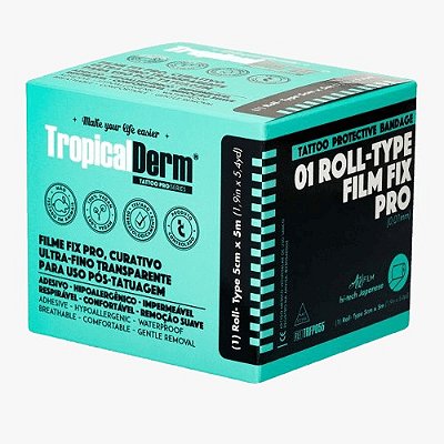Plástico Cicatrizante Aftercare Tropical Derm Fix Rolo 5cm x 5m