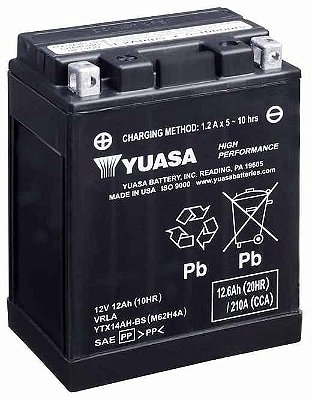 Bateria Yuasa YTX14AH-BS, CB750, Indian Scout, VT800 Shadow