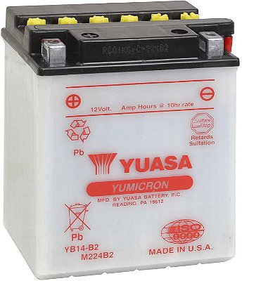 Bateria Yuasa YB14-B2, 14Ah XL600 VT700 Shadow  VT800 Shadow