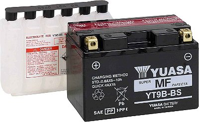 Bateria Yuasa YT9B-BS, YZF-R6, XT660X R Z Tenere, MT-03, YFM700 Raptor, Duke 690