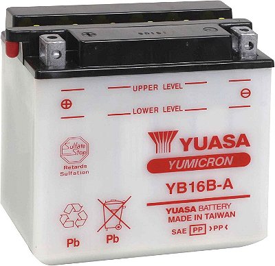 Bateria Yuasa YB16-B, 19Ah, Harley Davidson XLH 883 1000 1100, FX 1200 1340