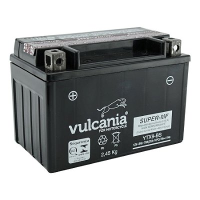 Bateria Vulcania YTX9-BS 8Ah Burgman 400 CB500 XT 600 Shadow