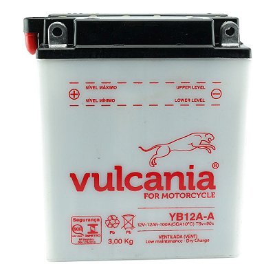 Bateria Vulcania YB12A-A 12V 12Ah CB 400 CB 450 CBR 450 SR