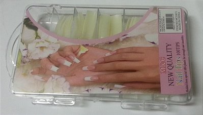 100 Unha Tips Natural  Gel Acrigel Porcelana Tips Refil
