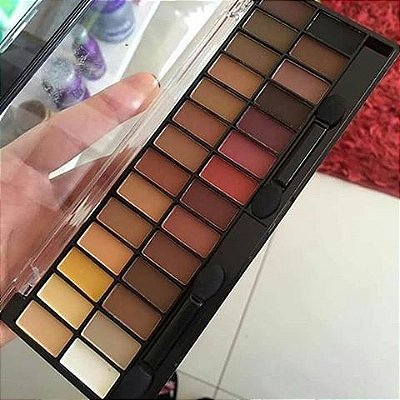 Paleta Estojo 28 Sombras Fosca Nude + Pinceis Belle Angel