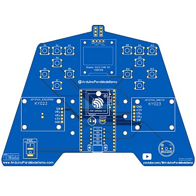 Placa para Controle EspNow Formato Anatômico Arduino Para Modelismo