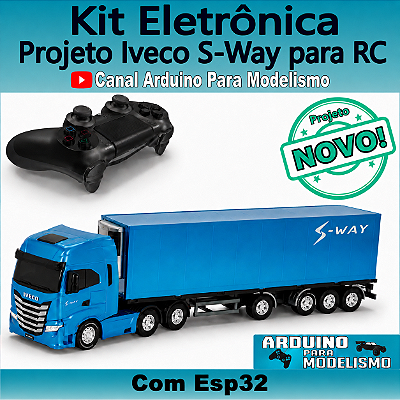 Projeto Iveco S-Way com Controle PS4, Miniatura - Arduino para Modelismo