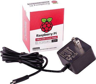 Fonte Oficial Rasbperry Pi 4 USB-C Preta