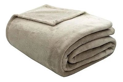 Cobertor Flannel Loft 220g Casal 2,20mx1,80m - Bege