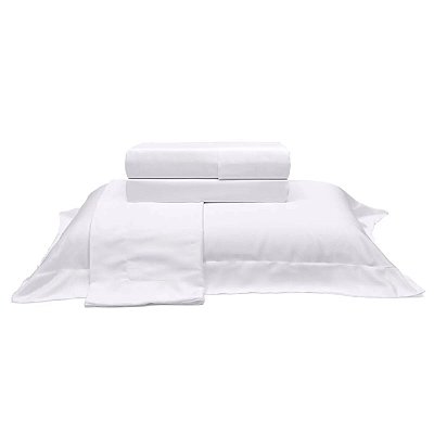 Jogo de Cama Queen Luxo 350 fios 100% Bambu Branco - Buettner