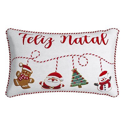 Almofada Natalina "Feliz Natal" 35 cm x 55 cm