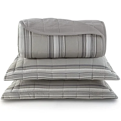 Kit Cobreleito Queen Listrado Sofistic 3pcs Twill - Lynel