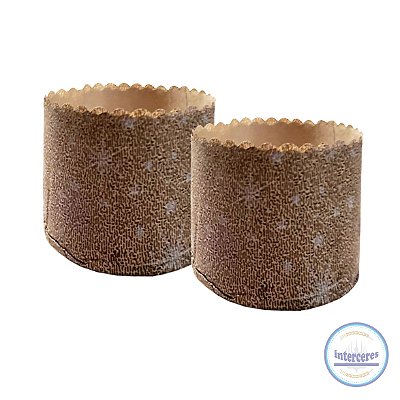 Forma para Panetone Forneável Decorada 500 gr com 100 Unidades