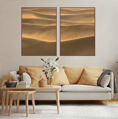 Conjunto 4 Quadros Decorativos Elementos da Terra - Água, Fogo, Terra