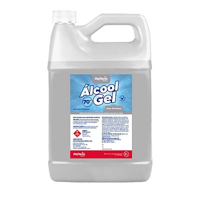 Álcool em Gel Antisséptico SEM PERFUME Reflexo - 5 Litros