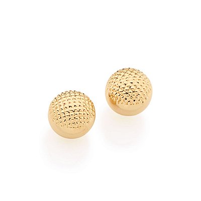 Brinco Rommanel Bola Folheado a Ouro 1 cm