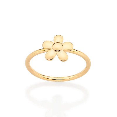 ANEL SKINNY FLOR BANHADO A OURO 18K
