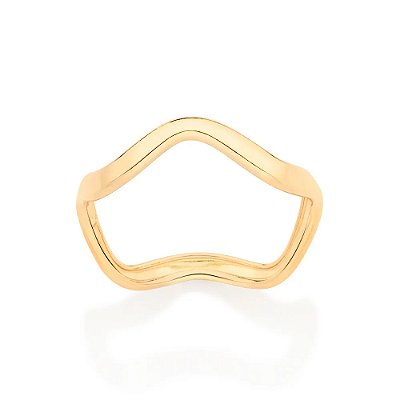 ANEL ONDULADO BANHADO A OURO 18K ROMMANEL