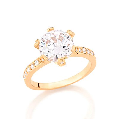 ANEL BANHADO A OURO 18K COM ZIRCÔNIAS