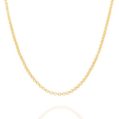 GARGANTILHA ELO PORTUGUÊS BANHADA A OURO 18K 42 CM