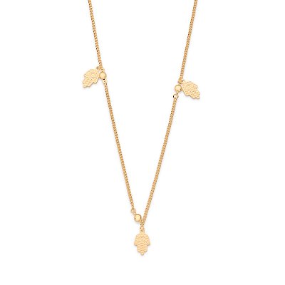 Gargantilha mão de hamsã banhado a ouro 18k