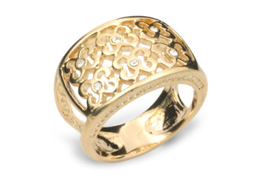 Anel banhada ouro 18k com cristais