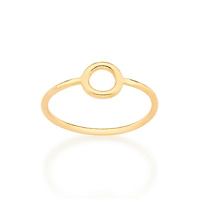 Anel skinny ring círculo banhado a ouro 18k